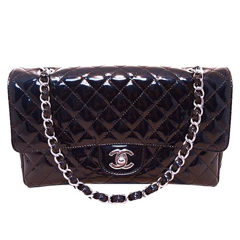 chanel patent flap bag